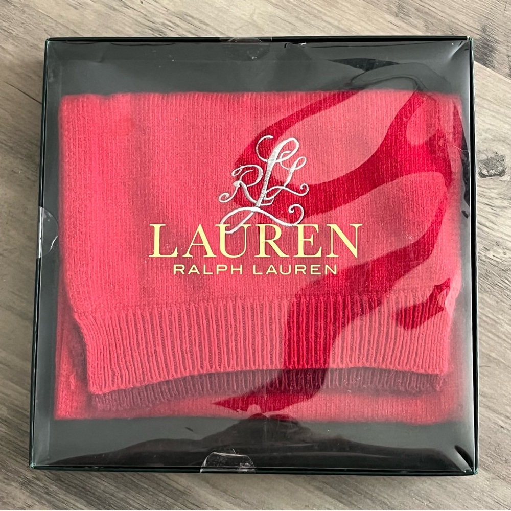 Ralph Lauren Red Knit Scarf
